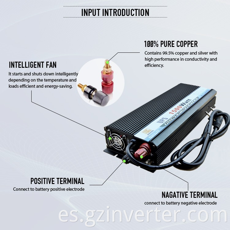 1500W UPS Inverter 12V DC a 220V CA con compresor de aire acondicionado del inversor DC cargador DC